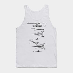 NASA Supersonic Airplane Patent Black Tank Top